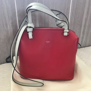 Celine box shoulder bag pretty red color